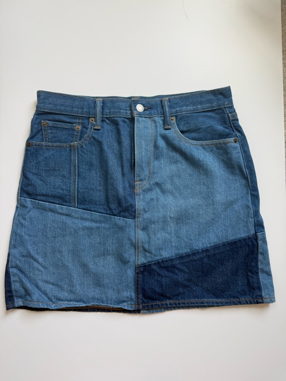 Levi’s x Anthropology Denim Patchwork Skirt Size 29